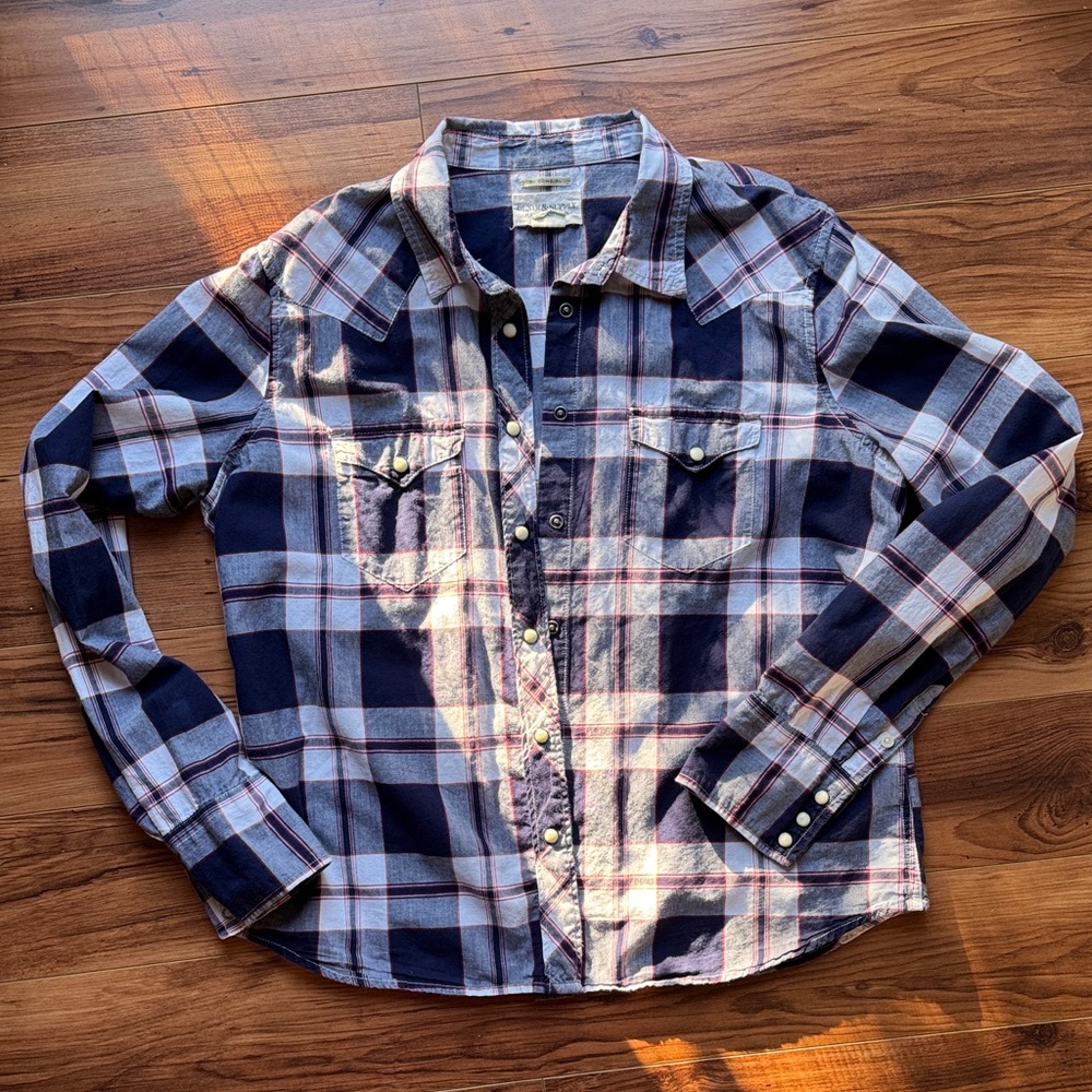 Ralph Lauren Plaid  Shirt - Blue and White
